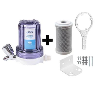 Filtro água Pou 125 Transp Bbi C- Torneira + Refil + Suporte + Chave Cor Transparente Voltagem Não Se Aplica