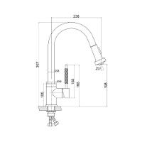 Torneira Monocomando Com Ducha Extensível Briggi - Brava - 2
