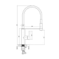 Torneira Monocomando Com Bica Flexível Black-chrome Galla - Brava - 2
