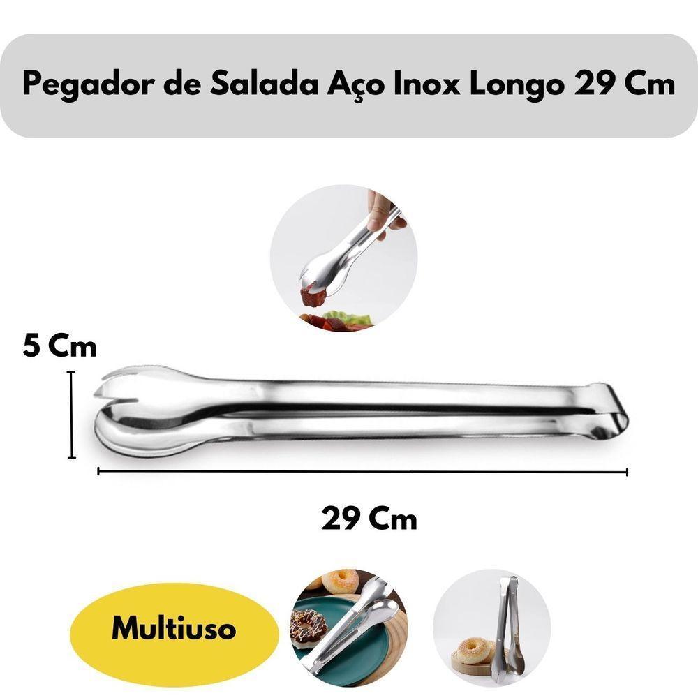 Pegador De Salada Inox Longo Frutas Doces Grande 29cm - 5