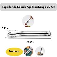 Pegador De Salada Inox Longo Frutas Doces Grande 29cm - 5