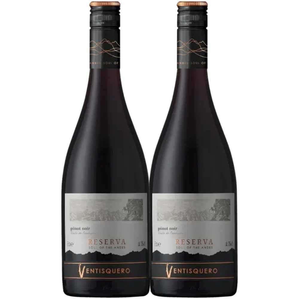 Kit 2 Garrafas Vinho Tinto Ventisquero Reserva Pinot Noir 750ml - 1