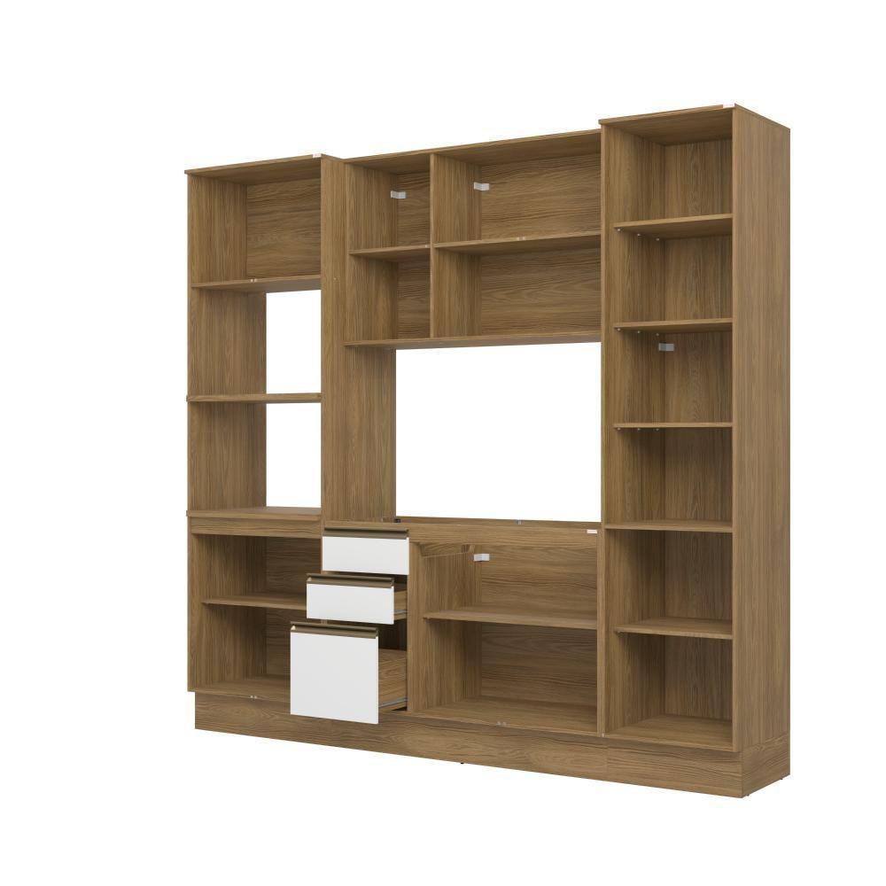 Cozinha Compacta Celeste Kappesberg 100% Mdf Nogueira/branco 240cm - 3