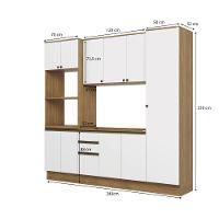 Cozinha Compacta Celeste Kappesberg 100% Mdf Nogueira/branco 240cm - 4