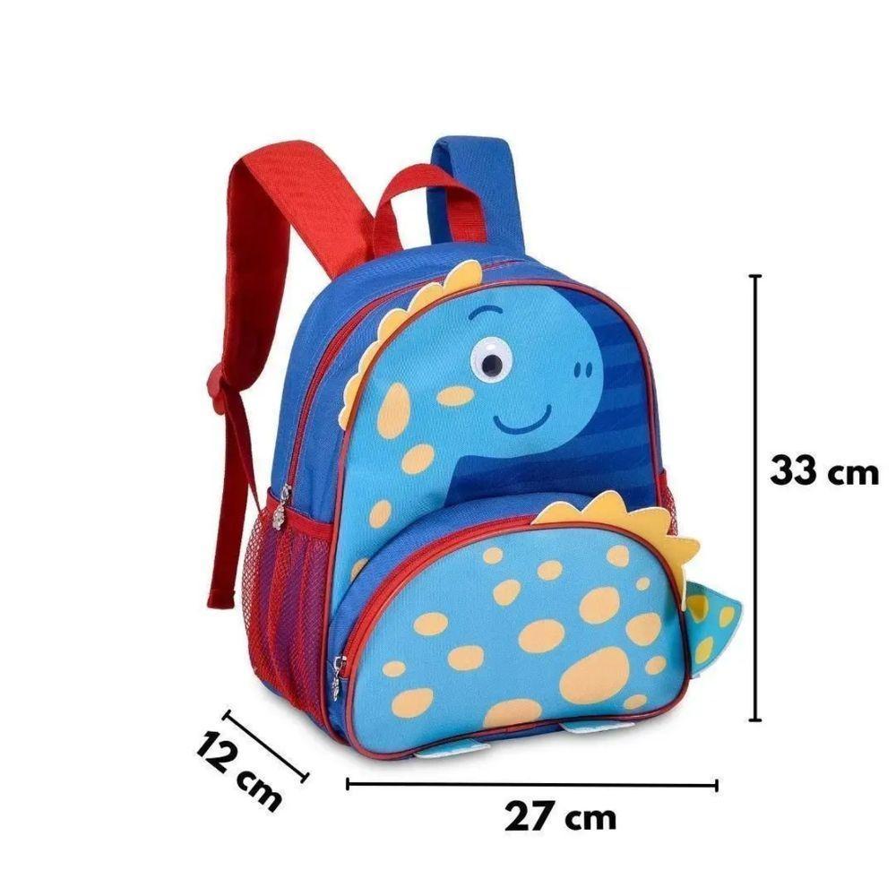 Mochila De Costas Dinossauro Azul Clio Pets 13 Cp24509d - 2