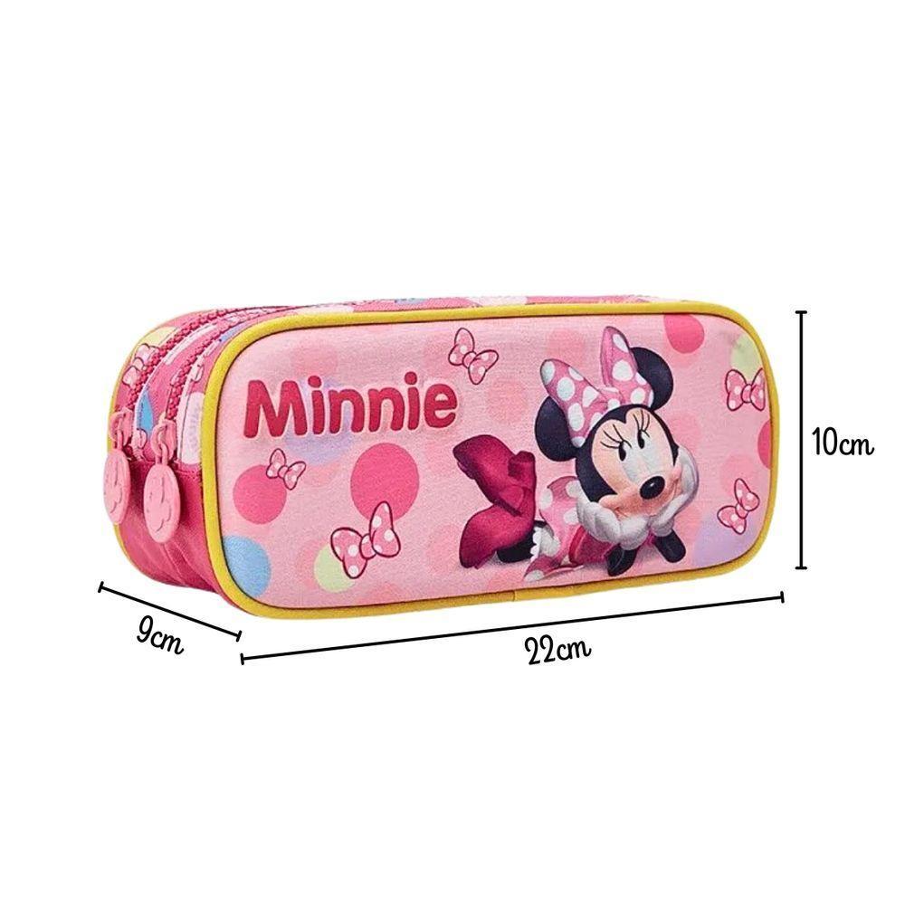 Kit Mochila De Carrinho E Estojo Minnie 3d Xeryus - 3