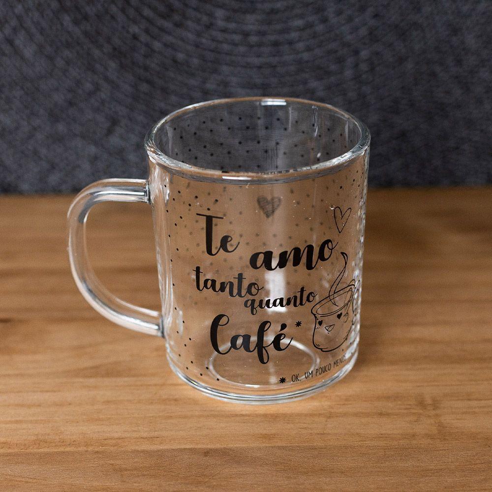 Caneca De Café Te Amo Vidro Transparente 220ml Xícara Lyor - 4