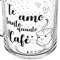 Caneca De Café Te Amo Vidro Transparente 220ml Xícara Lyor - 3