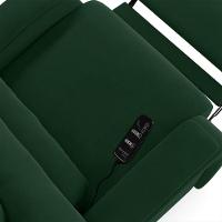 Poltrona Do Papai Reclinável Napoli Power Elétrica Massagem Veludo Fh1 Verde - 6