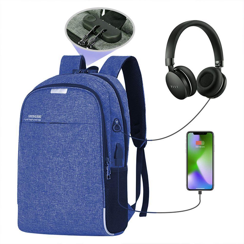 Mochila Notebook Com Cadeado Anti Furto Lorben Saída Cabo Auxiliar Usb Fone Ouvido Gt6238 - 1