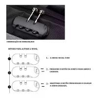 Mochila Notebook Com Cadeado Anti Furto Lorben Saída Cabo Auxiliar Usb Fone Ouvido Gt6238 - 2