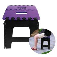 Banco Dobrável Para Camping Multiuso Até 100kg Banqueta De Plástico Roxa