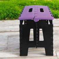 Banco Dobrável Para Camping Multiuso Até 100kg Banqueta De Plástico Roxa - 5