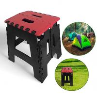 Banqueta Dobrável Portátil Com Alça Para Transporte Até 100kg Plástico Resistente Vermelho - 3