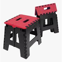 Banqueta Dobrável Portátil Com Alça Para Transporte Até 100kg Plástico Resistente Vermelho - 5