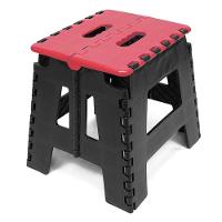 Banco Dobrável Para Camping Multiuso Até 100kg Banqueta Plástico Vermelho - 1