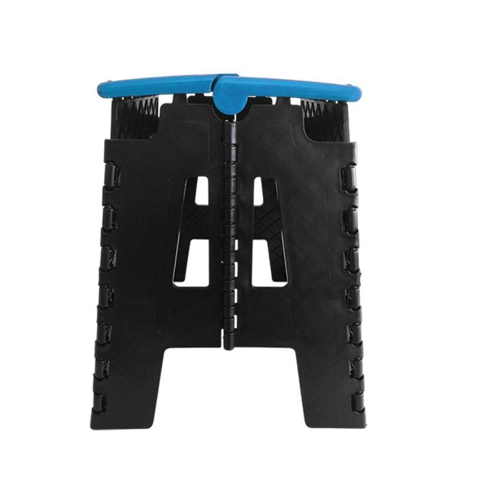 Banco Dobrável Para Camping Multiuso Até 100kg Banqueta Plástico Azul - 5