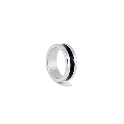 Anel Imantado, Magnético - Pk Ring Tamanho 19 Modelo Prata Com Preto