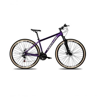Bicicleta Aro 29 Absolute Nero 5 Alumínio 27v K7 Freio Disco Mecânico Garfo Suspensão Pneu Com Faixa - Roxo Tam.17