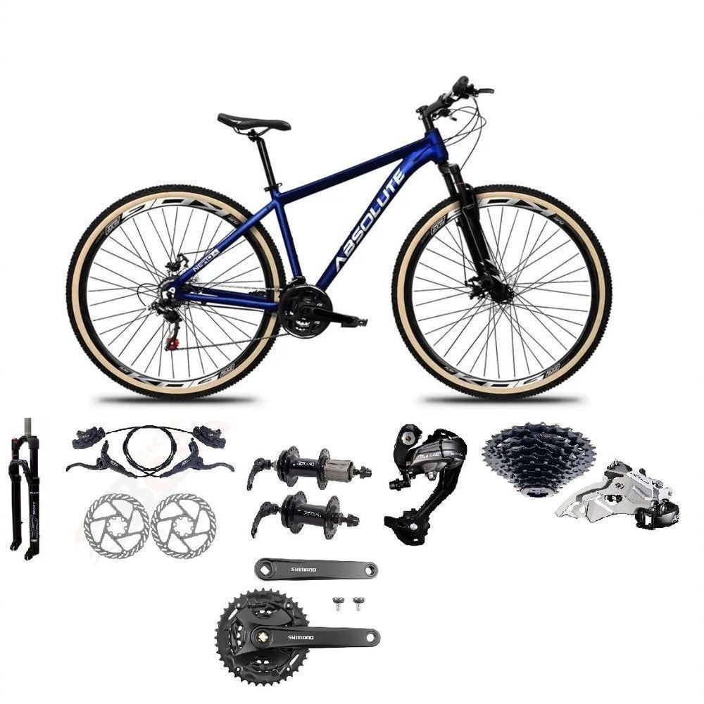 Bicicleta Aro 29 Absolute Nero 5 Câmbios 27v Shimano Altus Freios Hidráulicos Pneu Com Faixa - Azul Tam.17 - 1