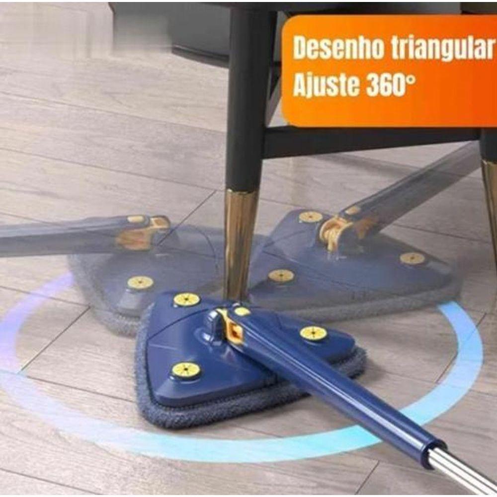 Mop De Limpeza Triângulo Giratório 360 Esfregão - Azul - 5