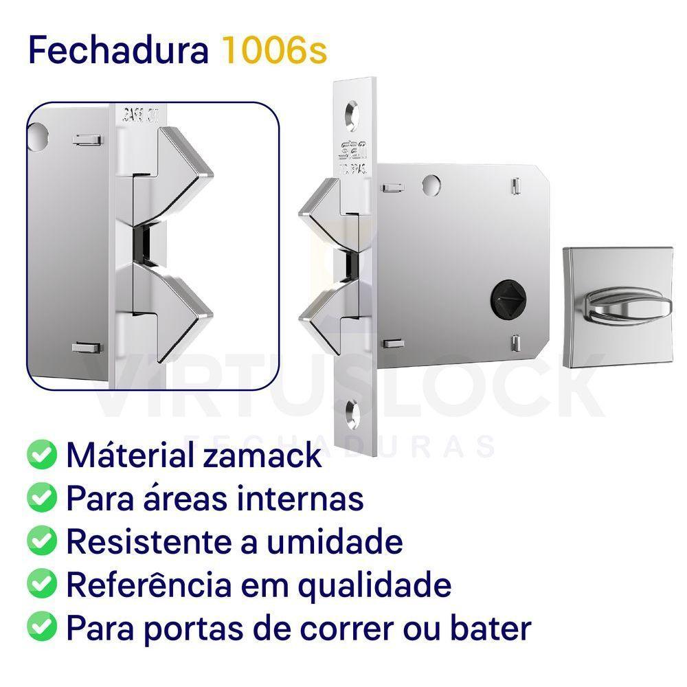 Fechadura Stam Correr-bater Banheiro 1006s Cromado - 5