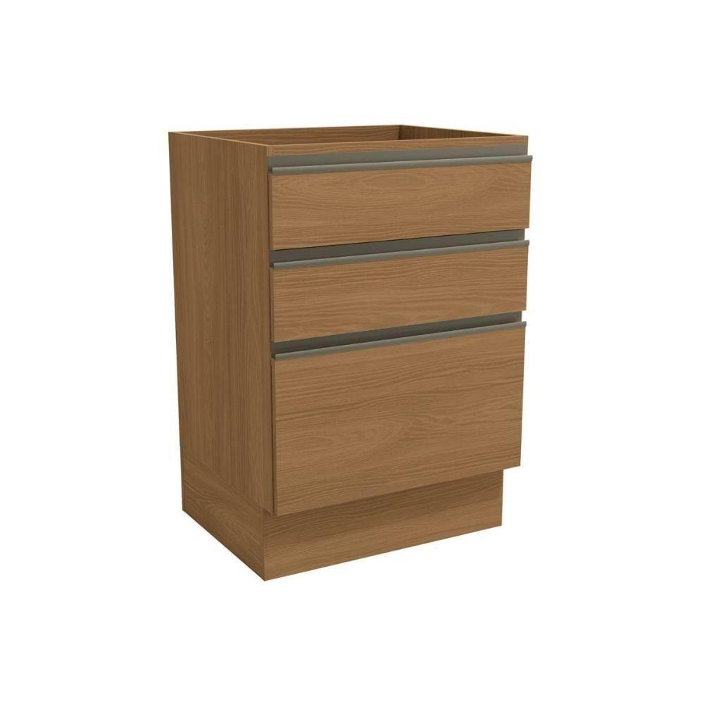 Balcão De Cozinha Modulado Maxxi G743 C- 3 Gavetas S- Tampo 60cm Canela - Kappesberg - 1