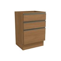 Balcão De Cozinha Modulado Maxxi G743 C- 3 Gavetas S- Tampo 60cm Canela - Kappesberg - 1