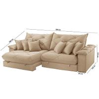 Sofá ágata Linho Dois Módulos De 120cm B25 Meu Sofá Online A226 Linho Bege - 5