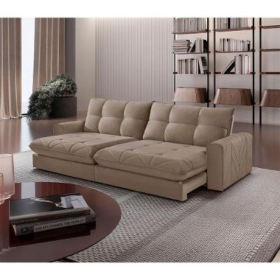 Sofá Firenze Veludo 02 Módulos De 100cm Meu Sofá Online B002 Veludo Capuccino