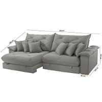 Sofá ágata Linho Dois Módulos De 100cm B25 Meu Sofá Online A230 Linho Cinza - 5