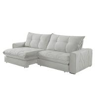 Sofá Firenze Veludo 02 Módulos De 90cm B25cm Meu Sofá Online B026 Veludo Prata - 2