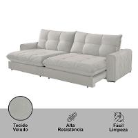 Sofá Firenze Veludo 02 Módulos De 90cm B25cm Meu Sofá Online B026 Veludo Prata - 5
