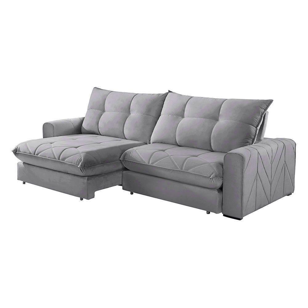 Sofá Firenze Linho 02 Módulos De 120cm B25cm Meu Sofá Online A230 Linho Cinza - 2