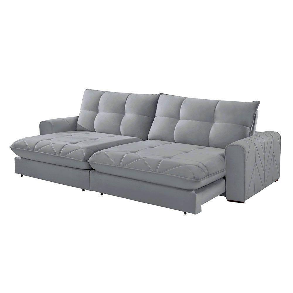 Sofá Firenze Linho 02 Módulos De 120cm B25cm Meu Sofá Online A230 Linho Cinza - 6
