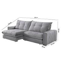 Sofá Firenze Linho 02 Módulos De 120cm B25cm Meu Sofá Online A230 Linho Cinza - 3