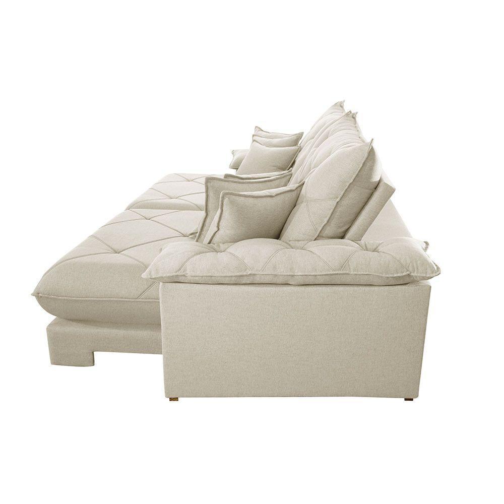 Sofá ágata Linho Dois Módulos De 120cm B25 Meu Sofá Online A302 Linho Branco - 4