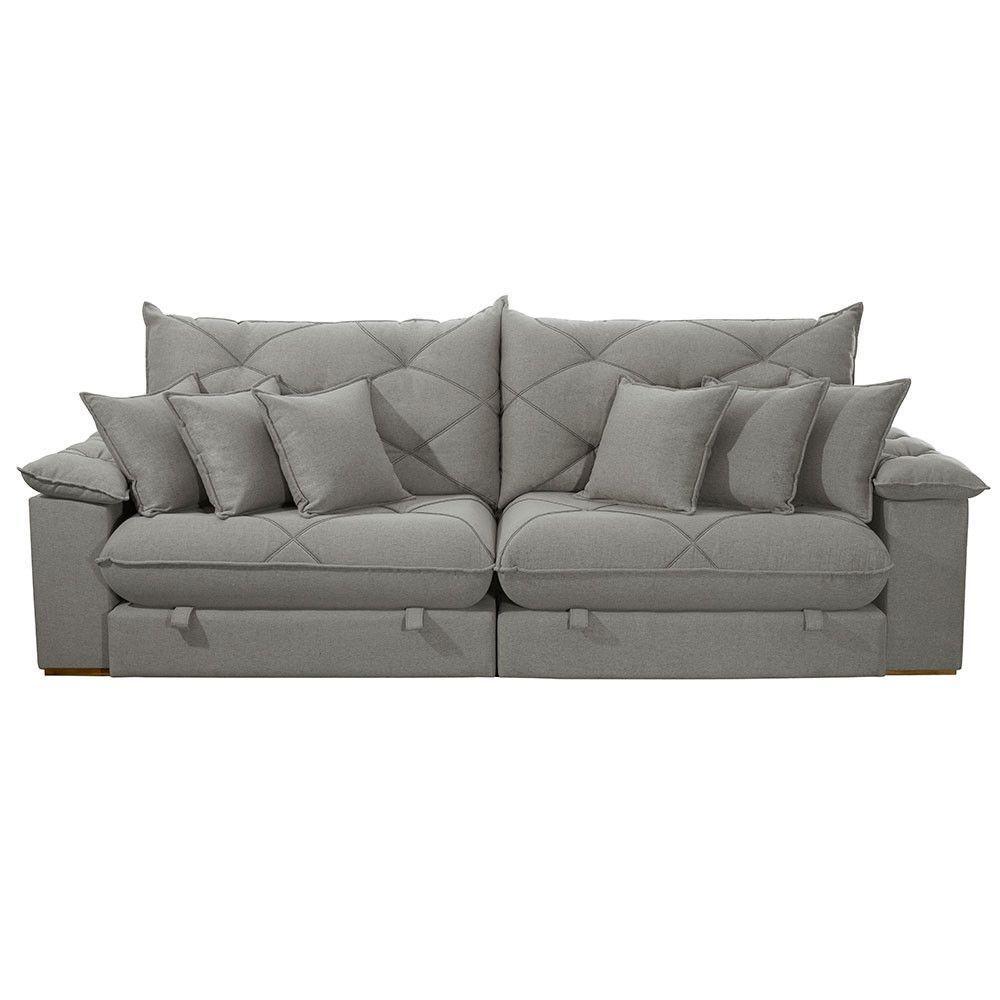 Sofá ágata Linho Dois Módulos De 90 Cm B25 Meu Sofá Online A230 Linho Cinza - 3