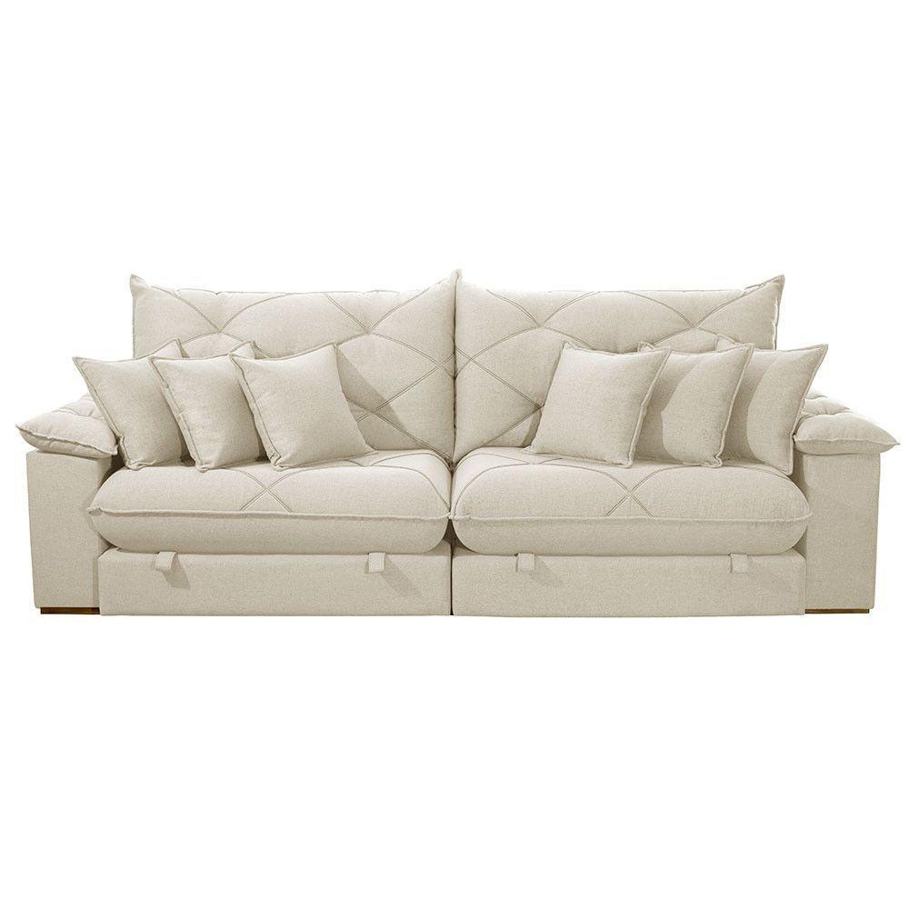 Sofá ágata Linho Dois Módulos De 90 Cm B25 Meu Sofá Online A302 Linho Branco - 3