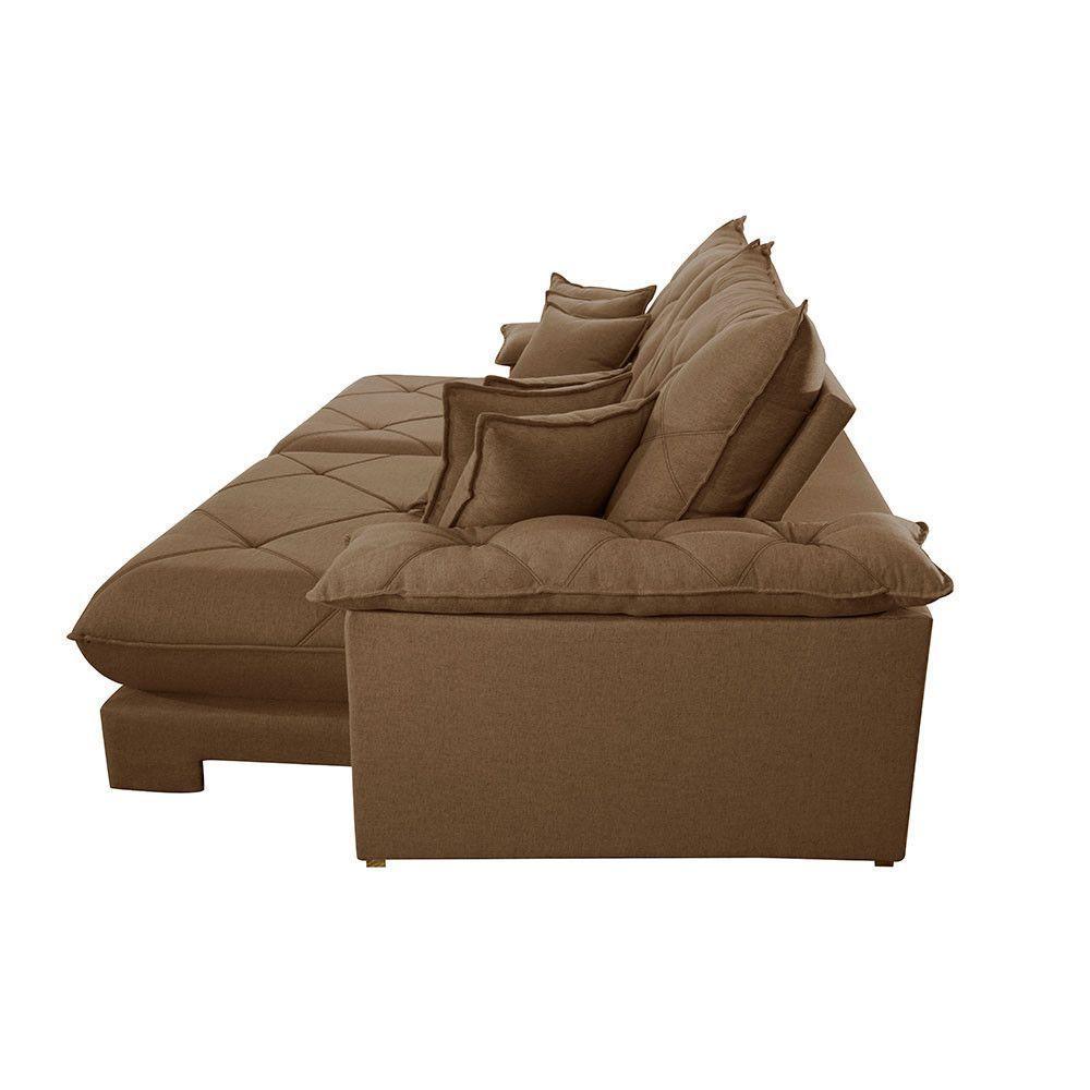Sofá ágata Veludo Dois Módulos De 120cm B25 Meu Sofá Online B016 Veludo Marrom - 6