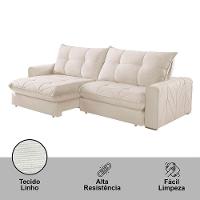 Sofá Firenze Linho 02 Módulos De 100cm B25cm Meu Sofá Online A302 Linho Branco - 6