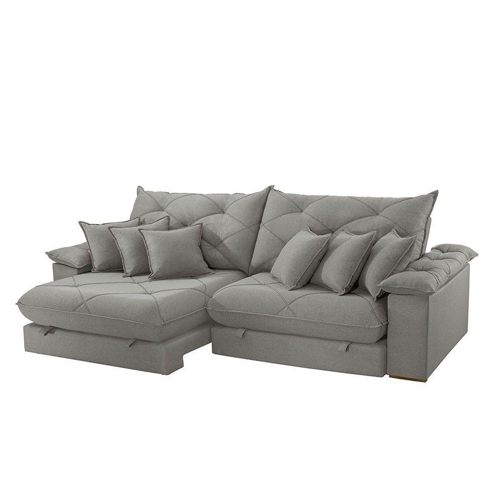 Sofá ágata Linho Dois Módulos De 120cm B25 Meu Sofá Online A230 Linho Cinza - 2