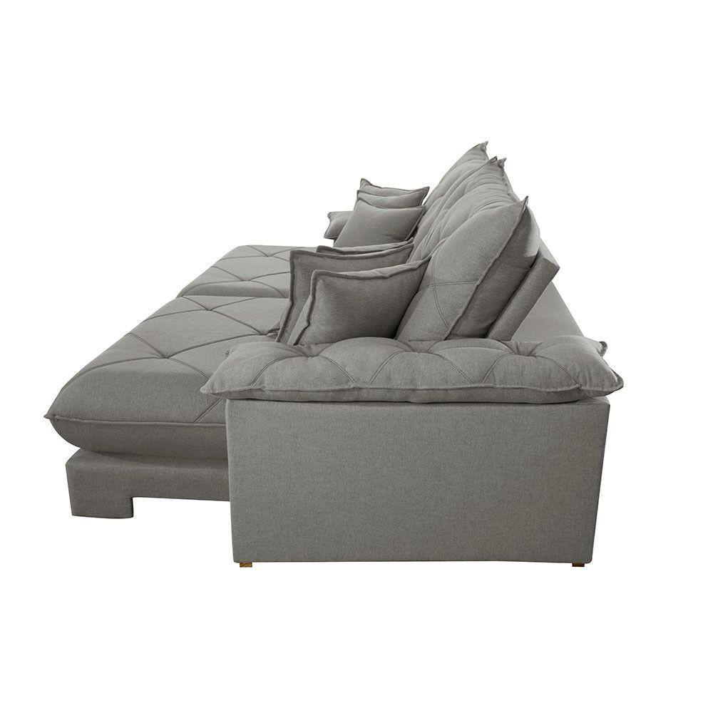 Sofá ágata Linho Dois Módulos De 120cm B25 Meu Sofá Online A230 Linho Cinza - 4