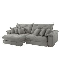 Sofá ágata Linho Dois Módulos De 120cm B25 Meu Sofá Online A230 Linho Cinza - 2