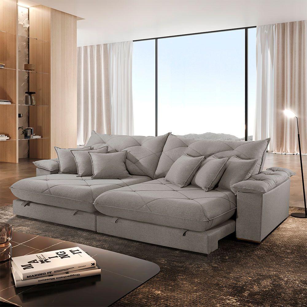 Sofá ágata Veludo Dois Módulos De 120cm B25 Meu Sofá Online B026 Veludo Prata - 1