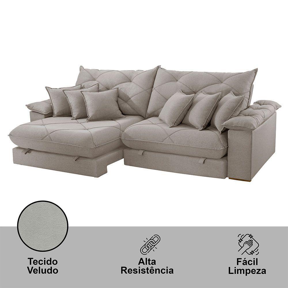 Sofá ágata Veludo Dois Módulos De 120cm B25 Meu Sofá Online B026 Veludo Prata - 4