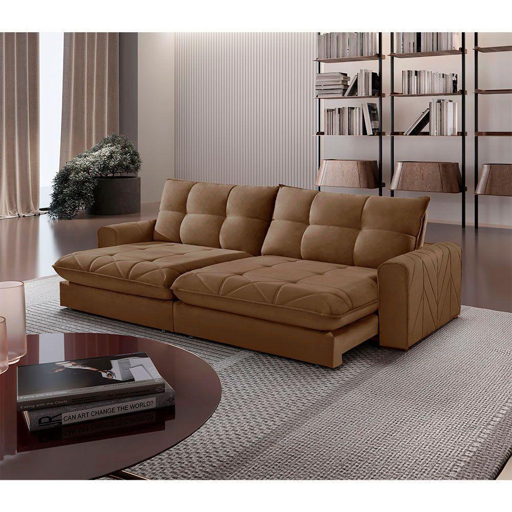 Sofá Firenze Veludo 02 Módulos De 90cm B25cm Meu Sofá Online B016 Veludo Marrom - 1