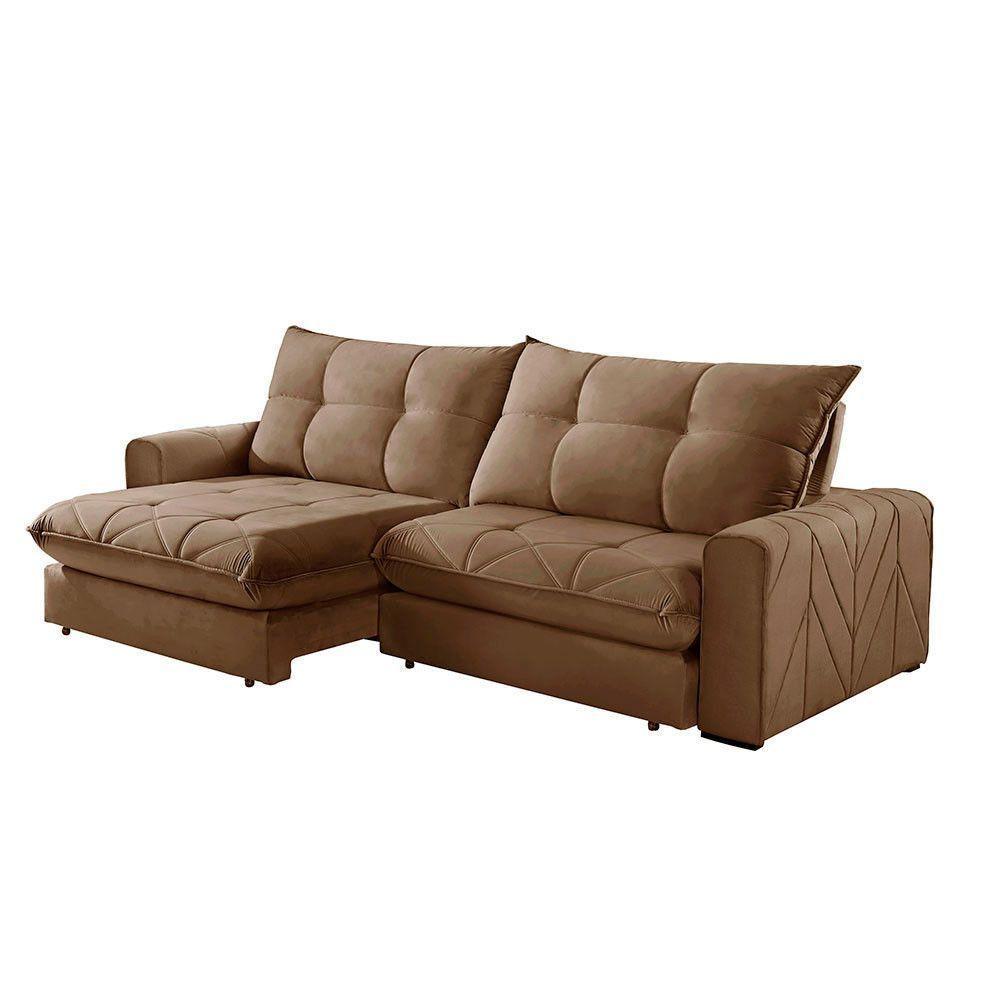 Sofá Firenze Veludo 02 Módulos De 90cm B25cm Meu Sofá Online B016 Veludo Marrom - 2
