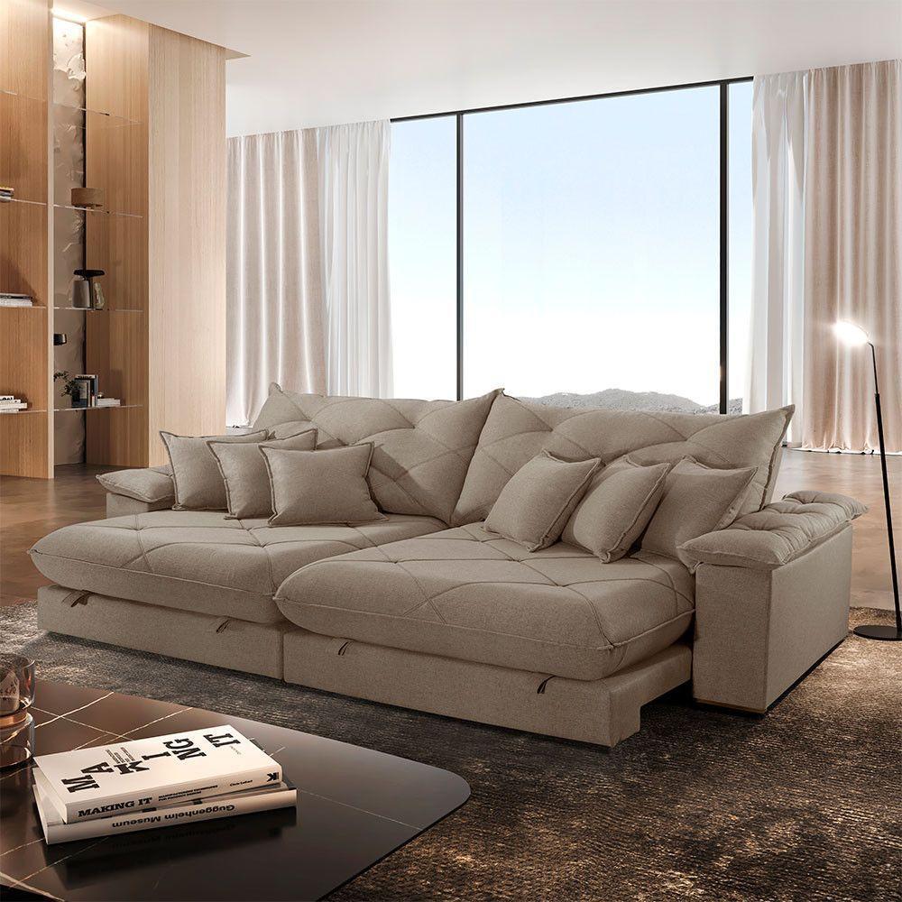 Sofá ágata Veludo Dois Módulos De 120cm B25 Meu Sofá Online B002 Veludo Capuccino - 1