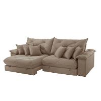 Sofá ágata Veludo Dois Módulos De 120cm B25 Meu Sofá Online B002 Veludo Capuccino - 2